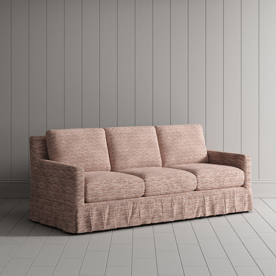 LivingNest Country Check Sofa with Removable Skirted Covers LivingNest Pink Printed Cotton Linen