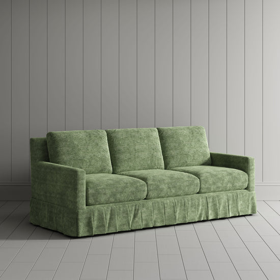 LivingNest Country Check Sofa with Removable Skirted Covers LivingNest Pure Moss Cotton Linen