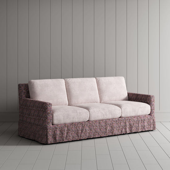 LivingNest Country Check Sofa with Removable Skirted Covers LivingNest Violet Printed Cotton Linen