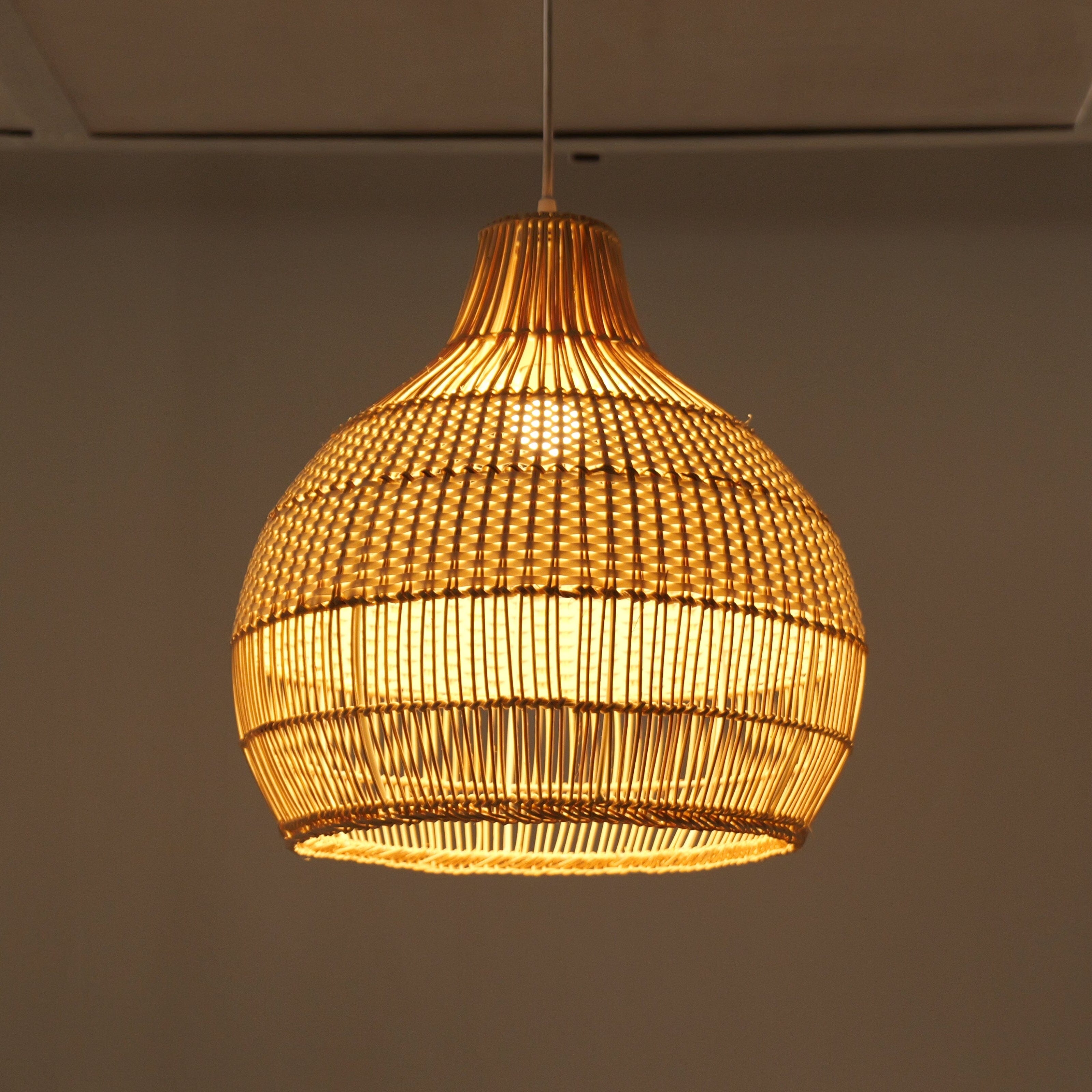 Living Nest UK Handwoven Rattan Pendant Light for Kitchen and Boho-Style Interiors Living Nest UK