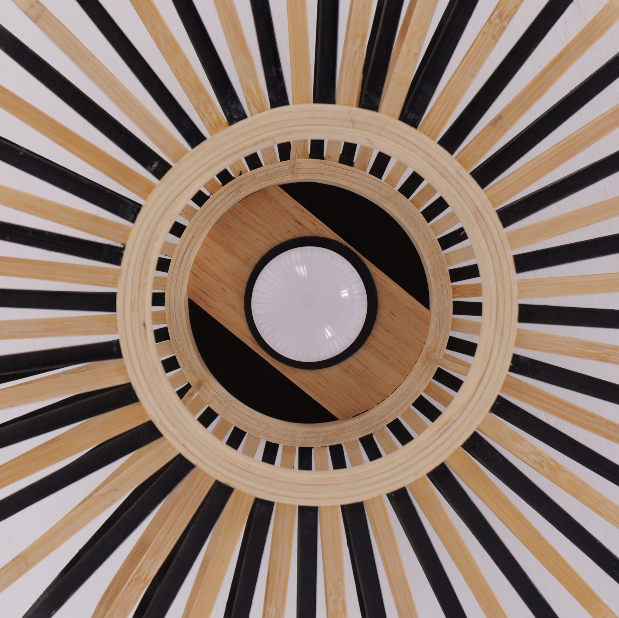 Modern Black Handwoven Bamboo Ceiling Light Lightsin UK 