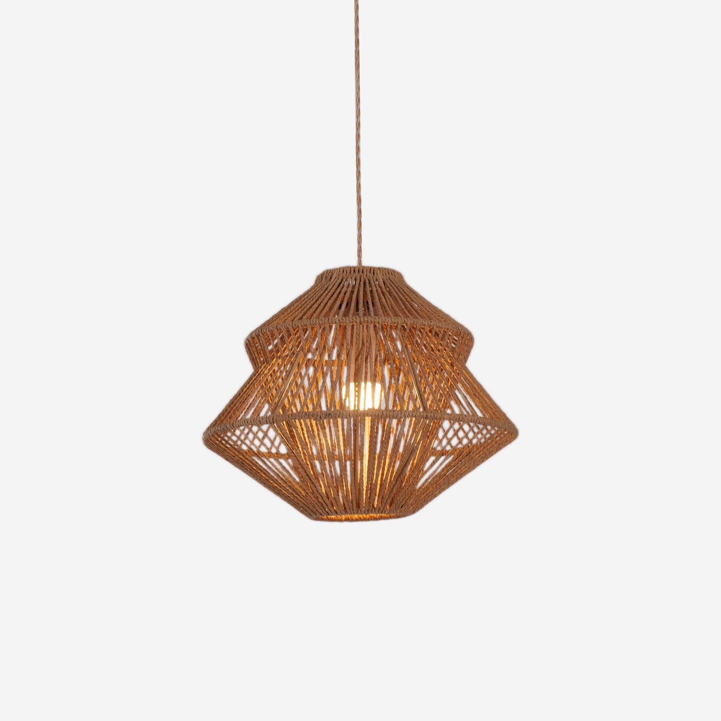 Living Nest UK Rustic Paper Rope Iron Pendant Light Living Nest UK