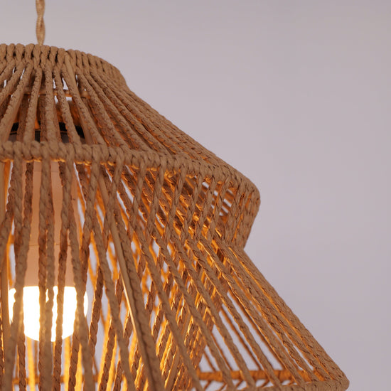 Living Nest UK Rustic Paper Rope Iron Pendant Light Living Nest UK
