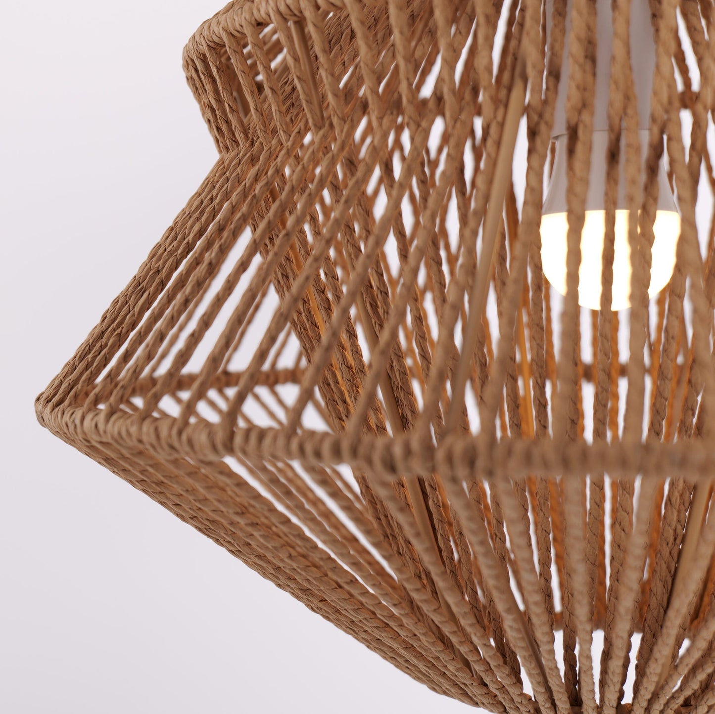 Living Nest UK Rustic Paper Rope Iron Pendant Light Living Nest UK
