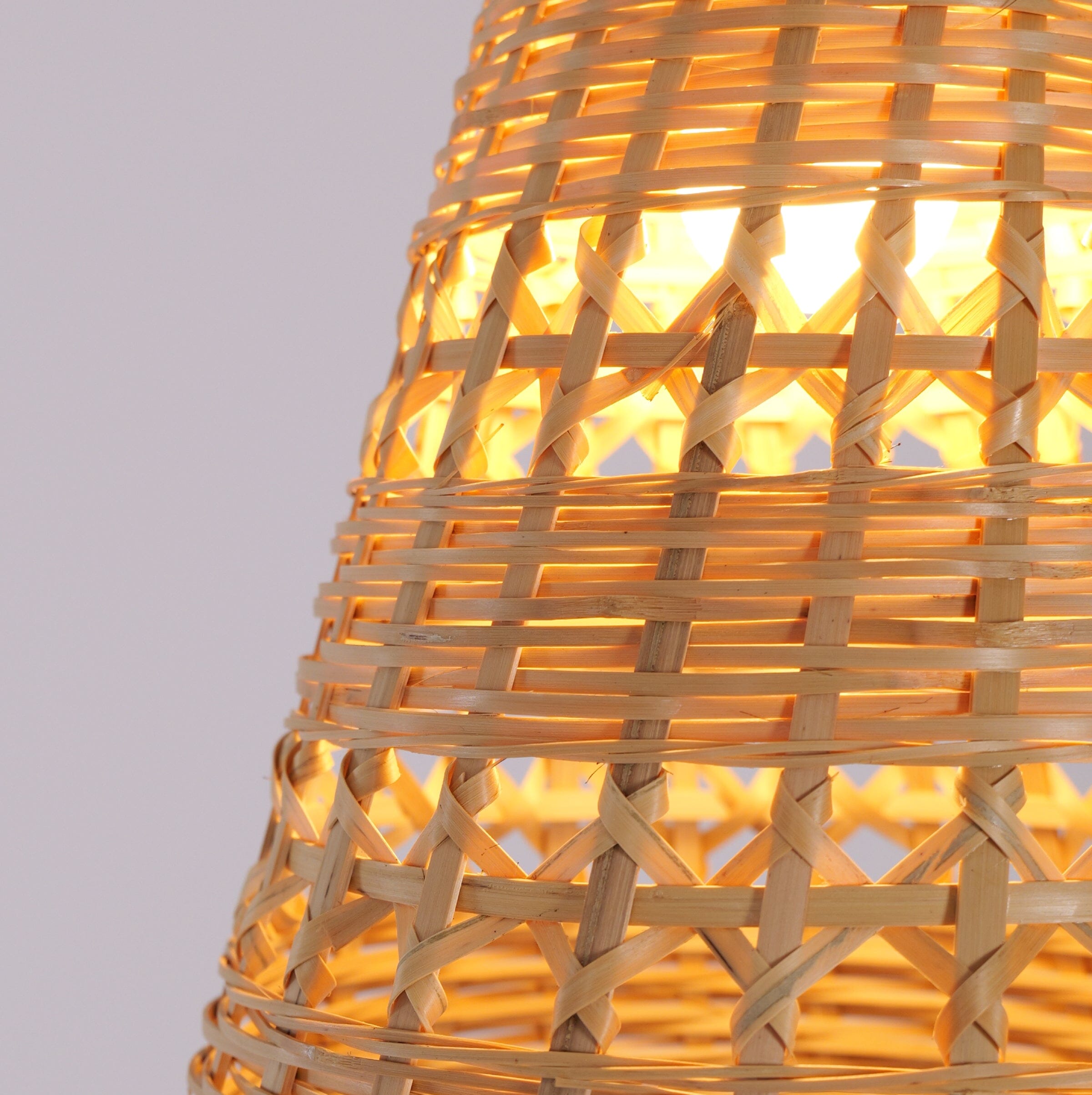 Lightsin Modern Bamboo Handwoven Warm Glow Pendant Light Lightsin UK 