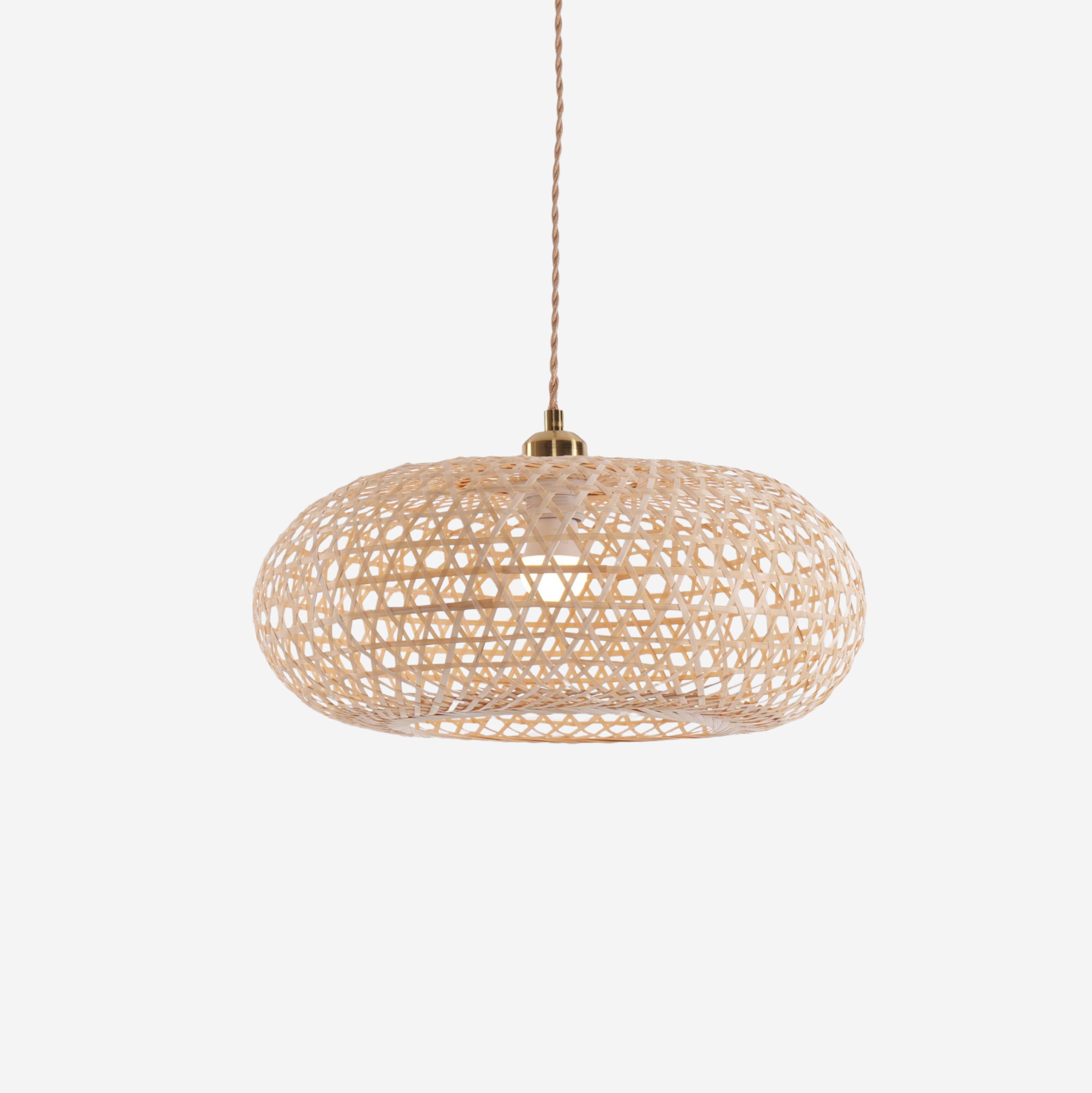 Living Nest UK Natural Bamboo Pendant Light with Handwoven Lampshades in Four Sizes Living Nest UK