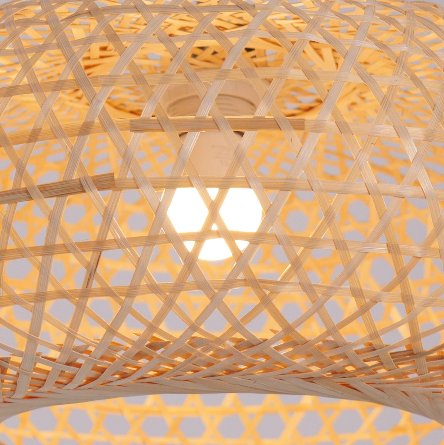 Living Nest UK Natural Bamboo Pendant Light with Handwoven Lampshades in Four Sizes Living Nest UK