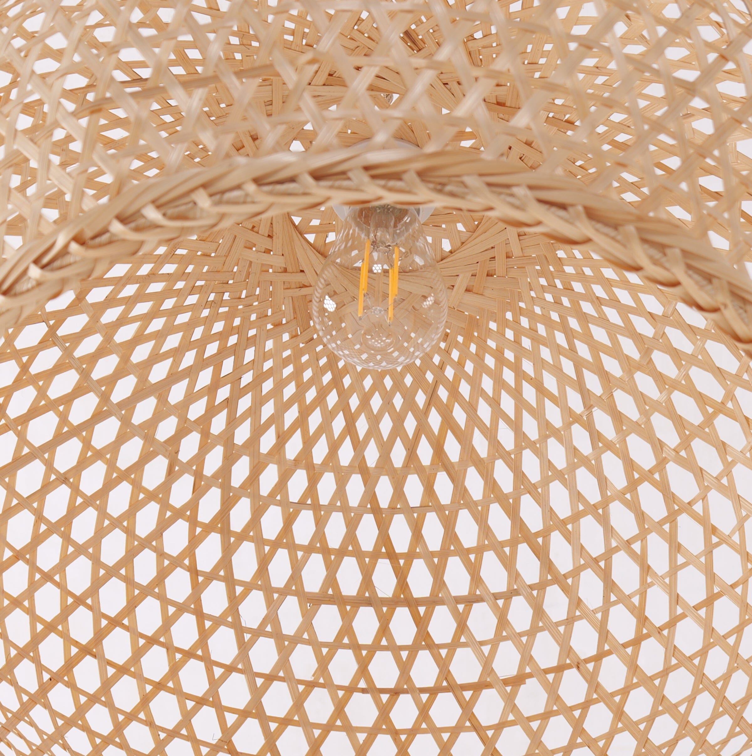 Living Nest UK Natural Bamboo Pendant Light with Handwoven Lampshades in Four Sizes Living Nest UK