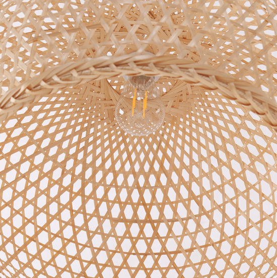 Living Nest UK Natural Bamboo Pendant Light with Handwoven Lampshades in Four Sizes Living Nest UK