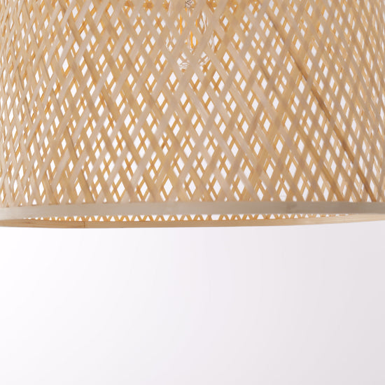 Lightsin Cross Weave Natural Bamboo Lighting Cylindrical Pendant Light Lightsin UK 