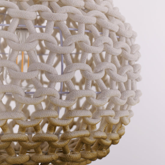 Living Nest UK Artisanal Globe-Shaped Cotton Rope Pendant Light for Natural Elegance Living Nest UK