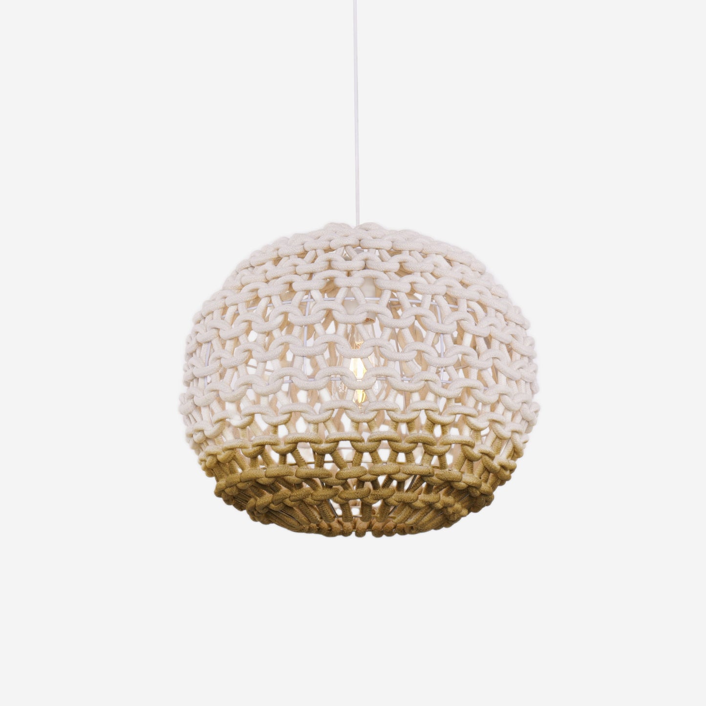 Living Nest UK Artisanal Globe-Shaped Cotton Rope Pendant Light for Natural Elegance Living Nest UK