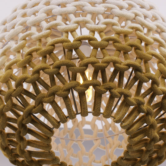 Living Nest UK Artisanal Globe-Shaped Cotton Rope Pendant Light for Natural Elegance Living Nest UK