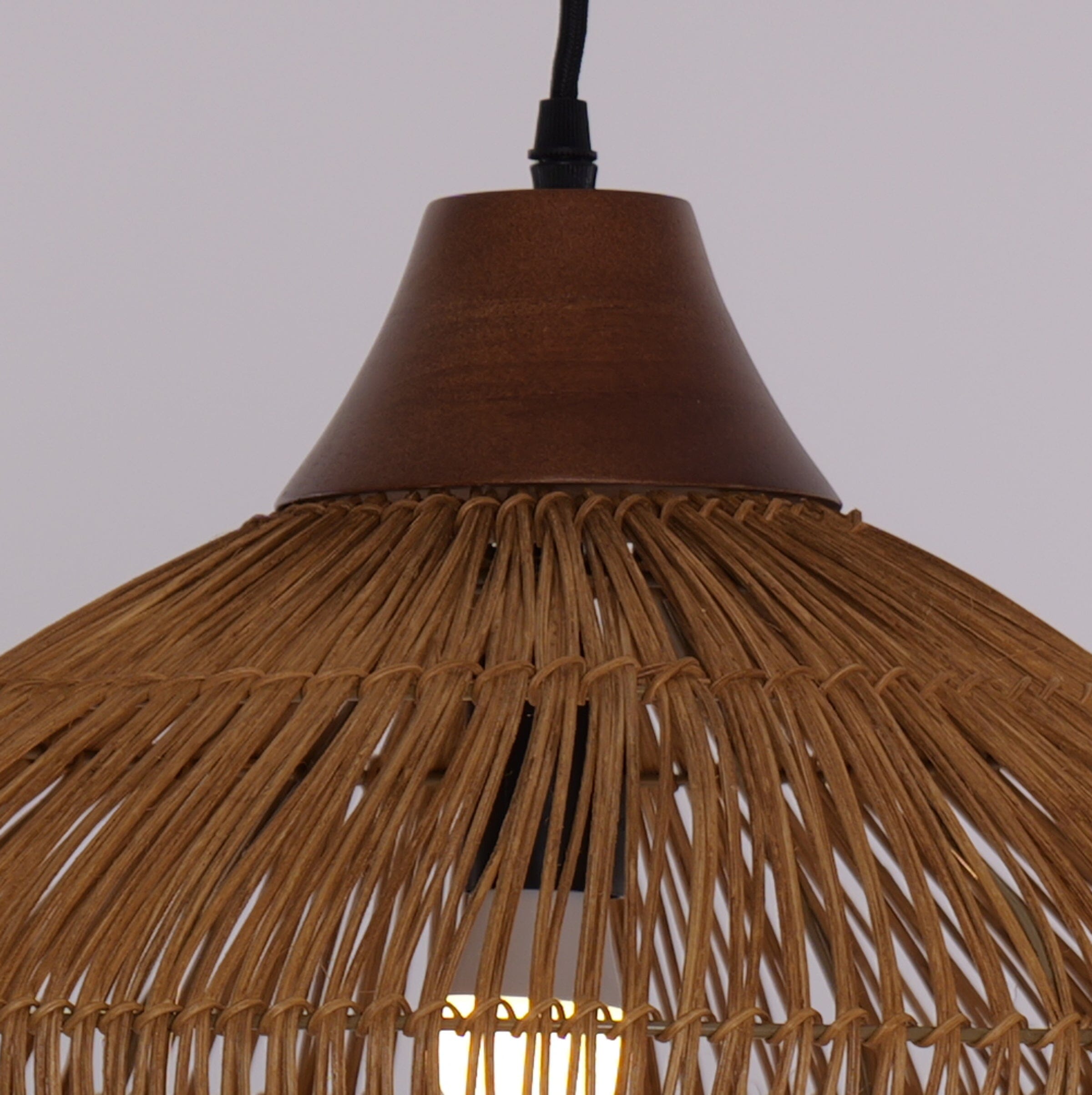 Living Nest UK Bell-Shaped Handcrafted Bamboo Kitchen Pendant Lighting Living Nest UK