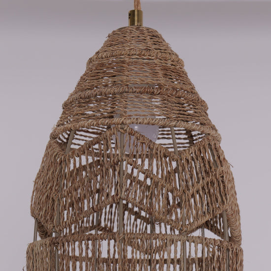 Living Nest UK Handwoven Rattan Bell Pendant Light for Dining Room Decor Living Nest UK