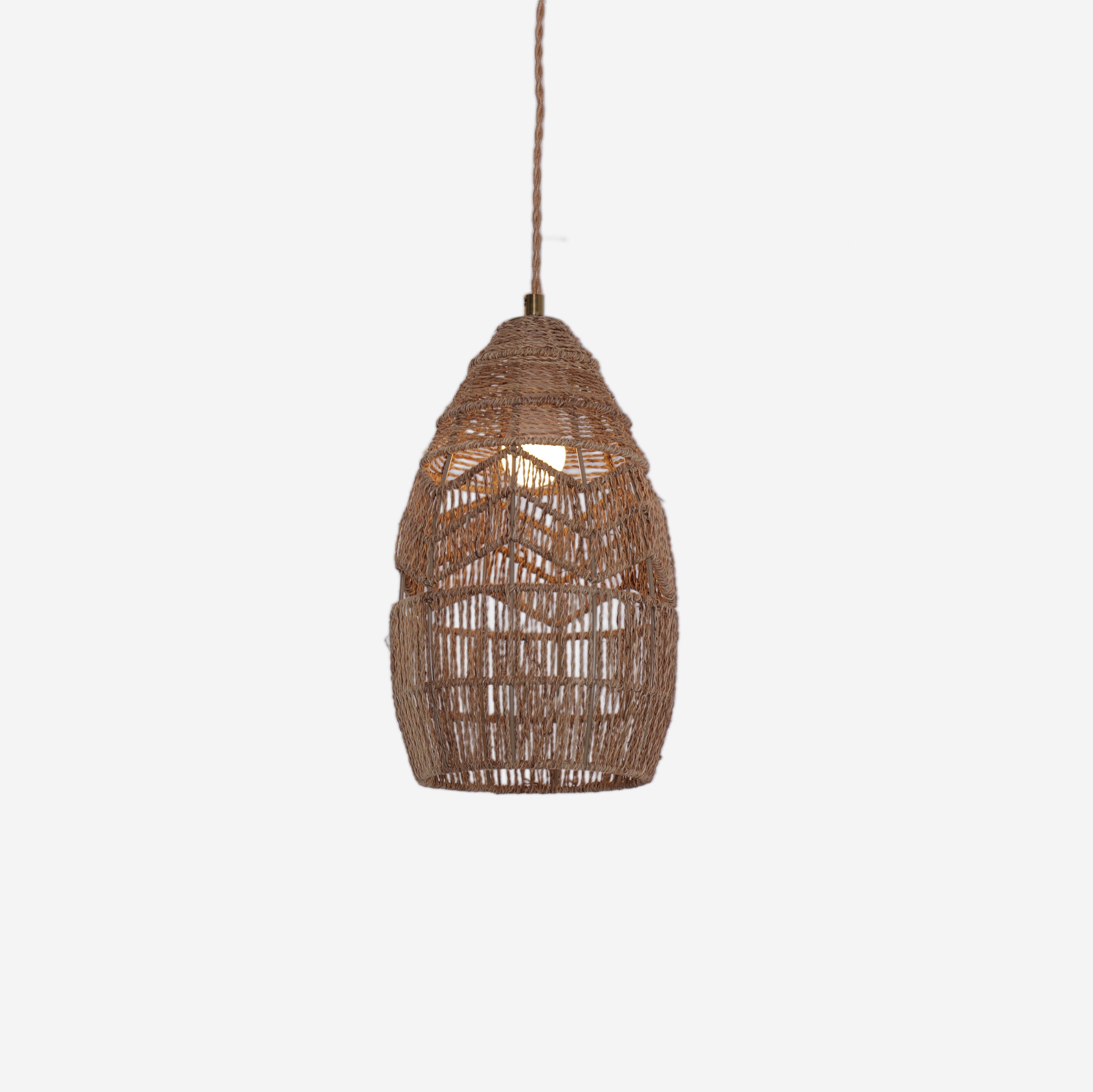 Living Nest UK Handwoven Rattan Bell Pendant Light for Dining Room Decor Living Nest UK