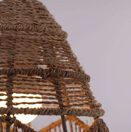 Living Nest UK Handwoven Rattan Bell Pendant Light for Dining Room Decor Living Nest UK