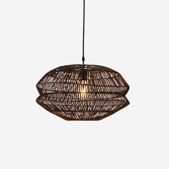 Lightsin Eco-Friendly Handwoven Rustic Farmhouse Rattan Pendant Light Lightsin UK 