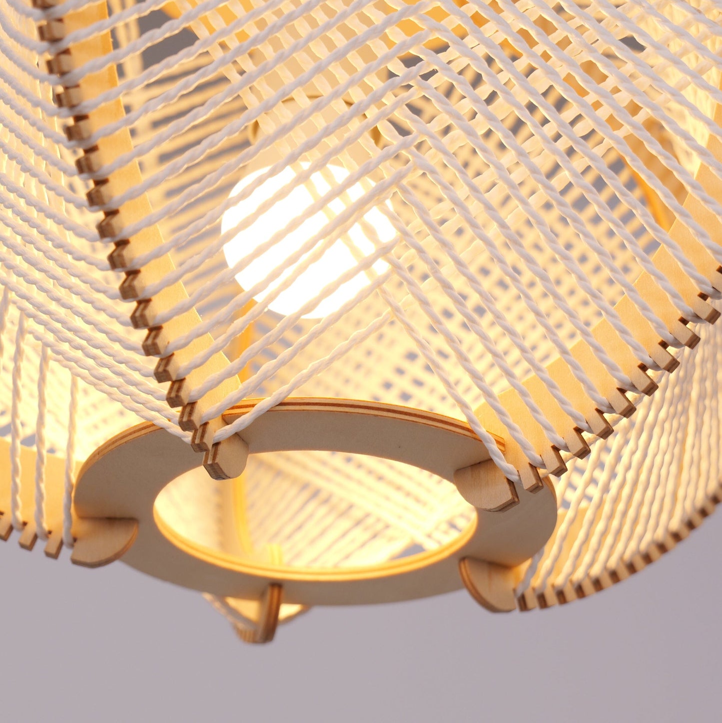 Living Nest UK Rustic Elegance with Paper Rope and Wood Pendant Light Living Nest UK