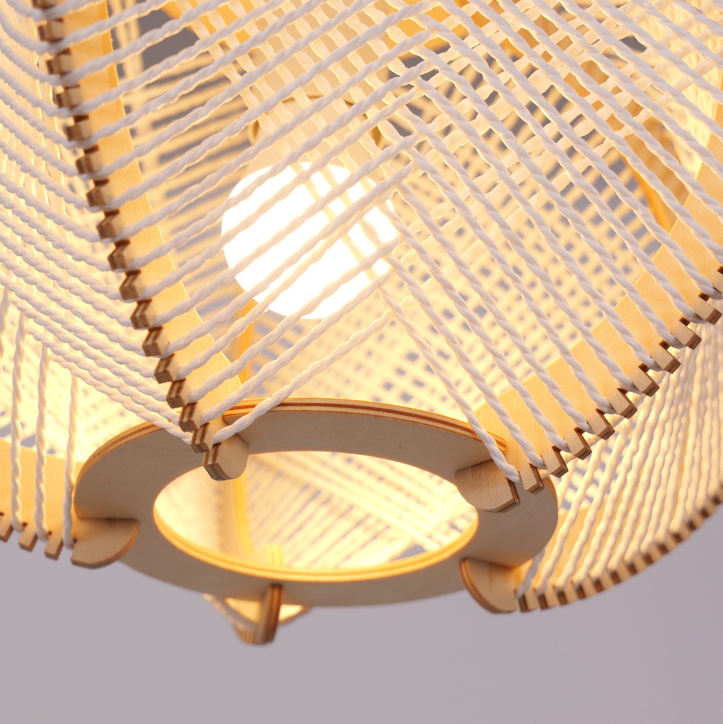 Living Nest UK Rustic Elegance with Paper Rope and Wood Pendant Light Living Nest UK