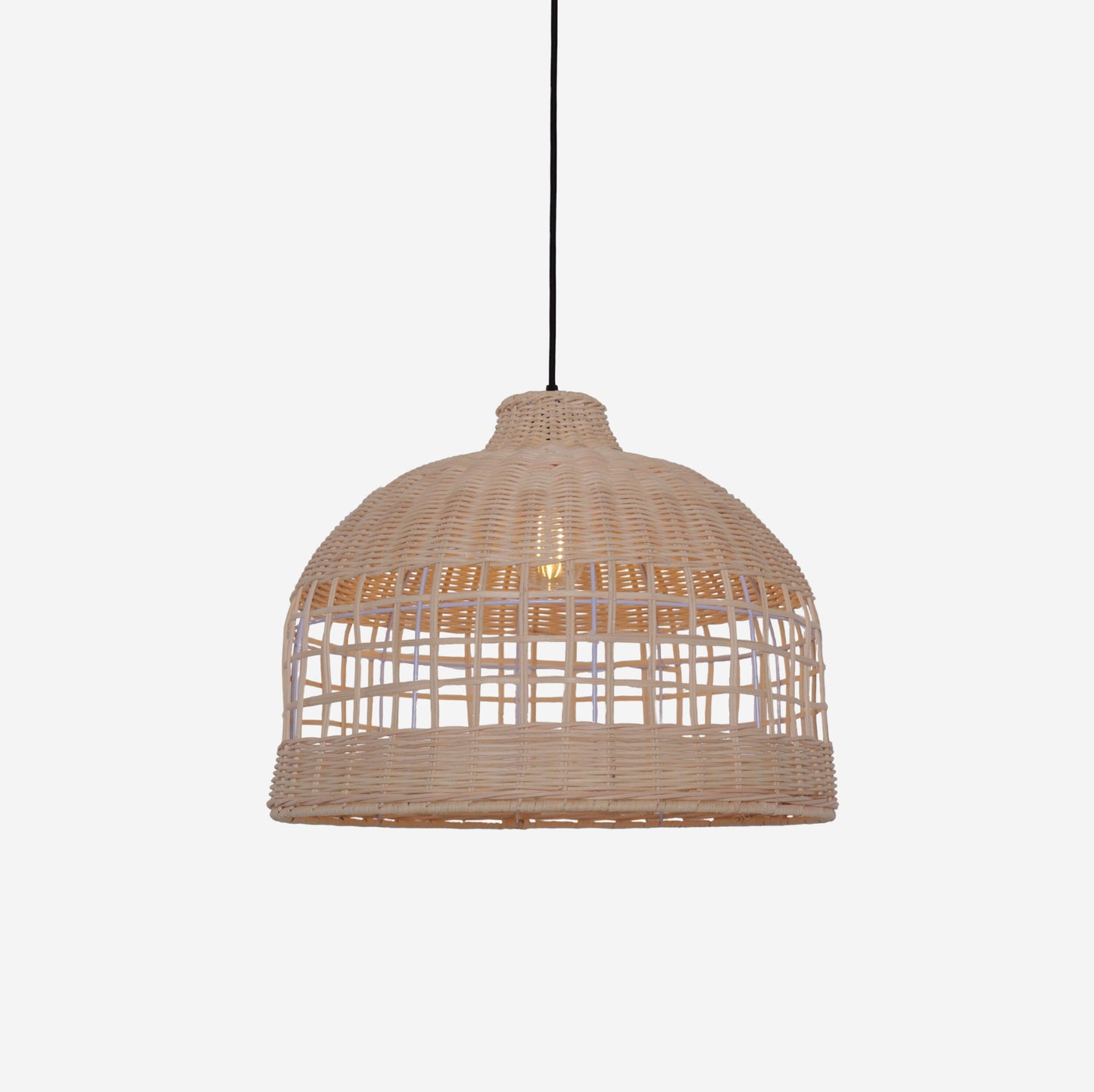 Living Nest UK Elegant Openwork Rattan Pendant Light with Lattice-Cut Design Living Nest UK