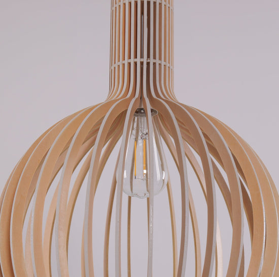 Lightsin Scandinavian LED Wooden Birdcage Pendant Light Lightsin UK 