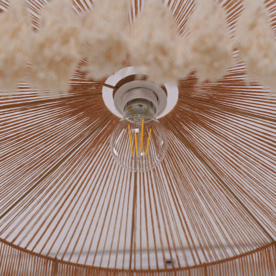 Tassel Breeze Woven Pendant Light | Handcrafted Paper Rope Boho Ceiling Lamp