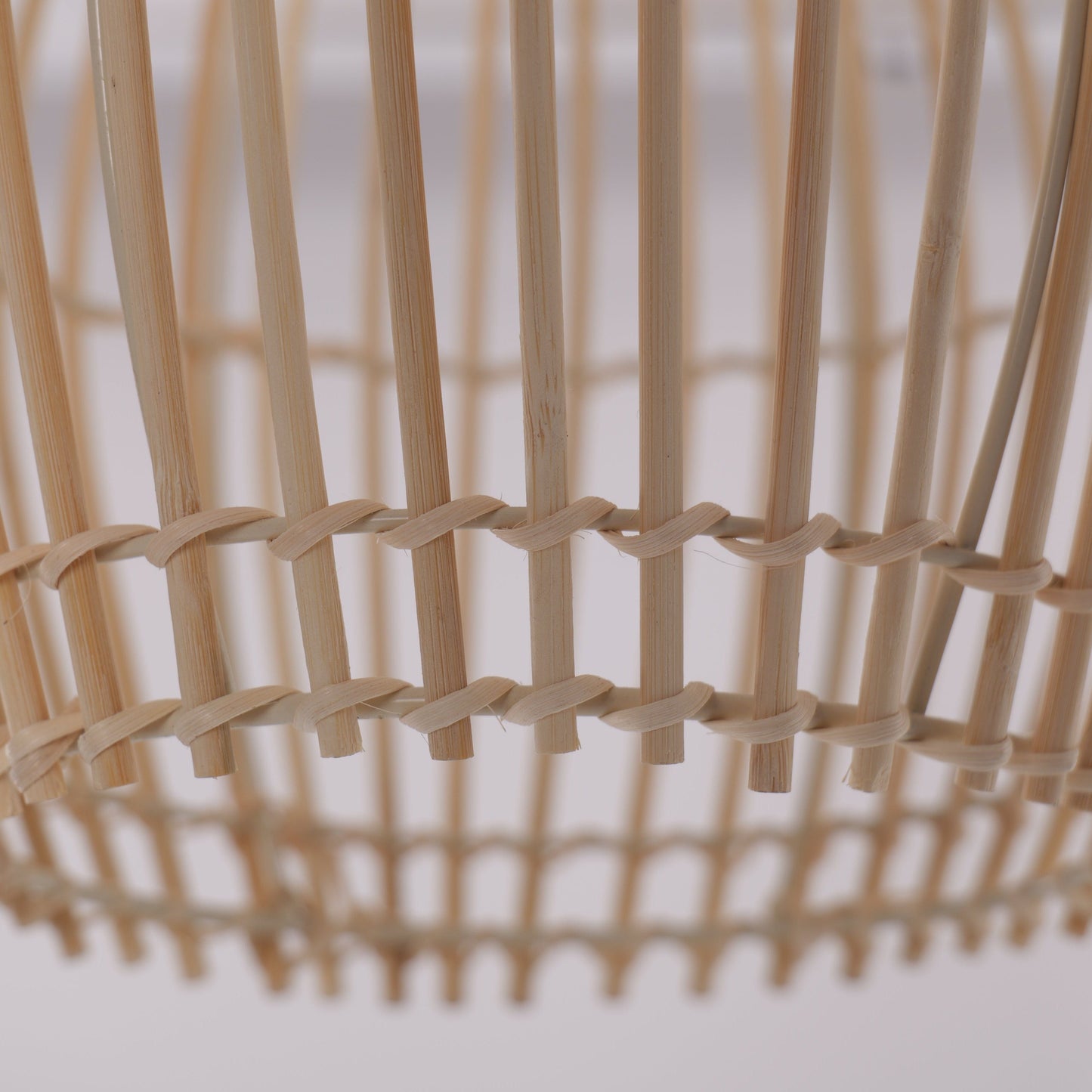 Lightsin Natural Rattan and Bamboo Pendant Light with Iron Frame Living and Home 