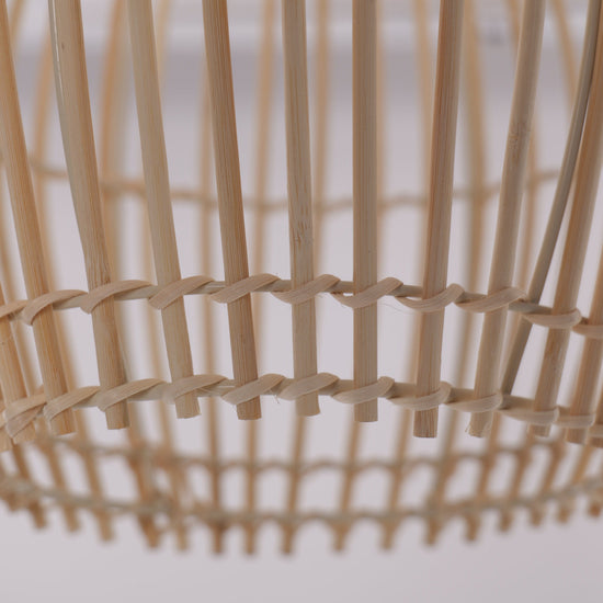Lightsin Natural Rattan and Bamboo Pendant Light with Iron Frame Living and Home 
