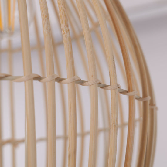 Lightsin Natural Rattan and Bamboo Pendant Light with Iron Frame Living and Home 