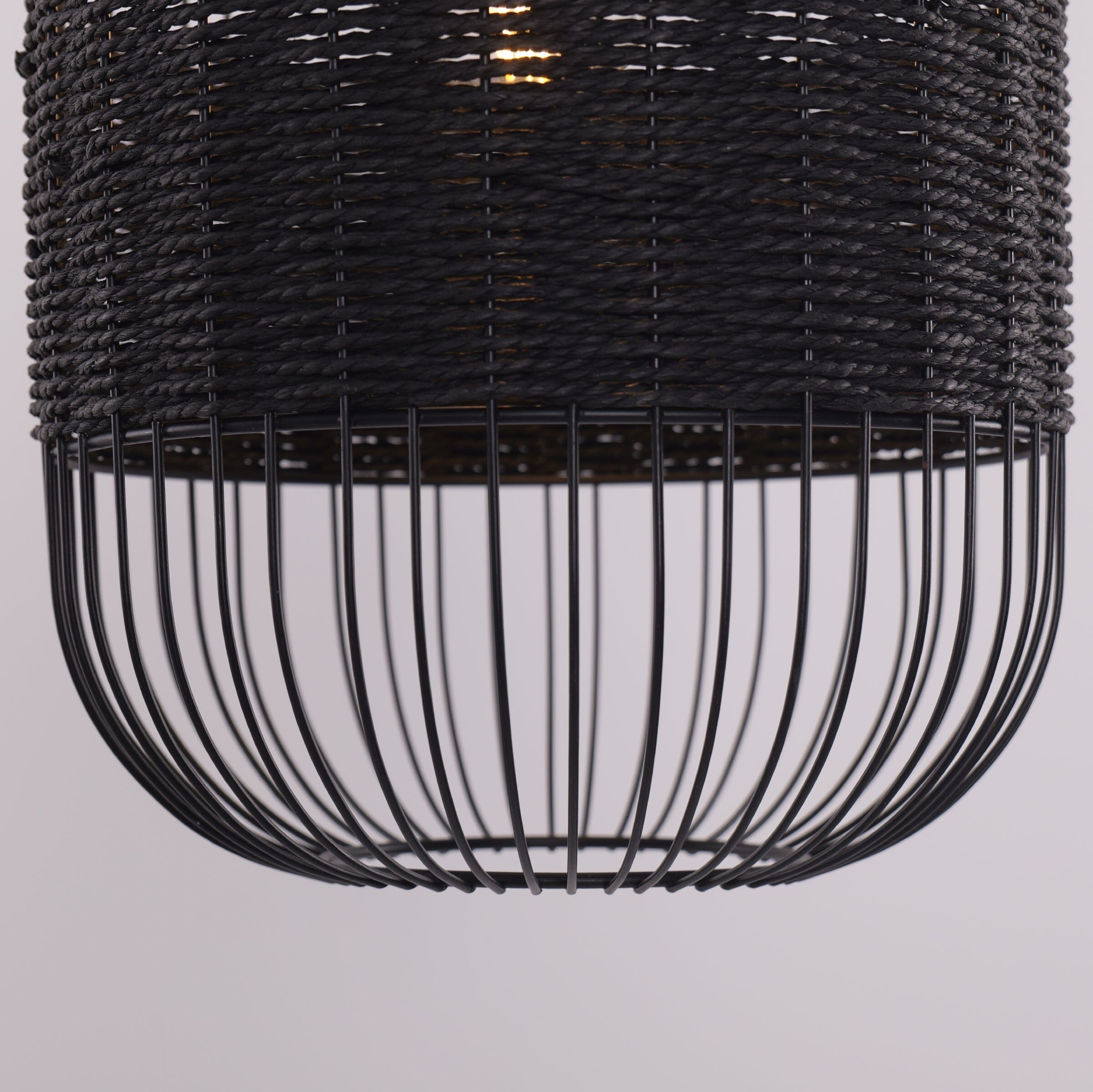 Lightsin Black Handcrafted Pendant Light Industrial Rattan Design for Home D¨¦cor Lightsin UK 