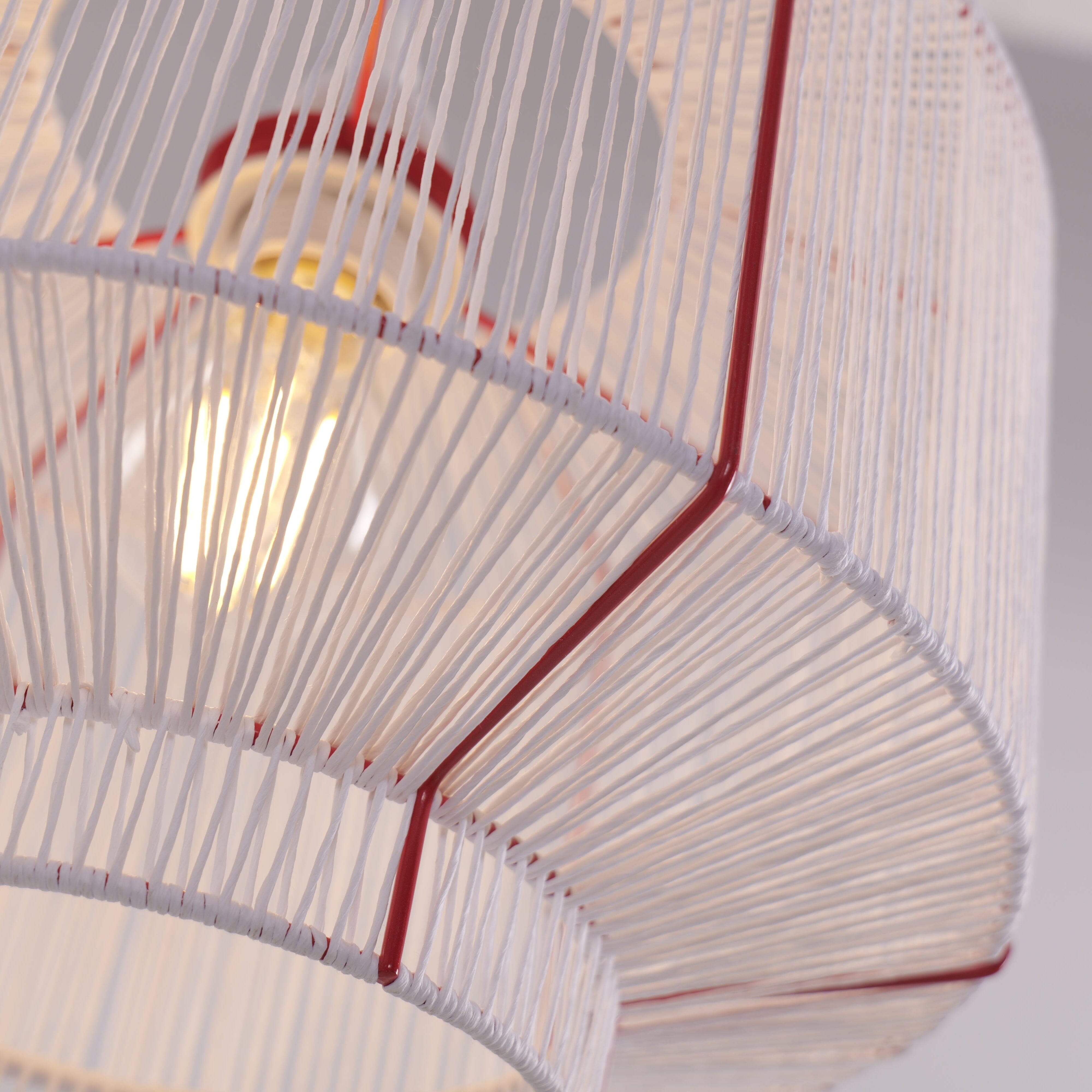Lightsin Modern Handwoven White Paper Rope Pendant Light for Cozy Interiors Lightsin UK 