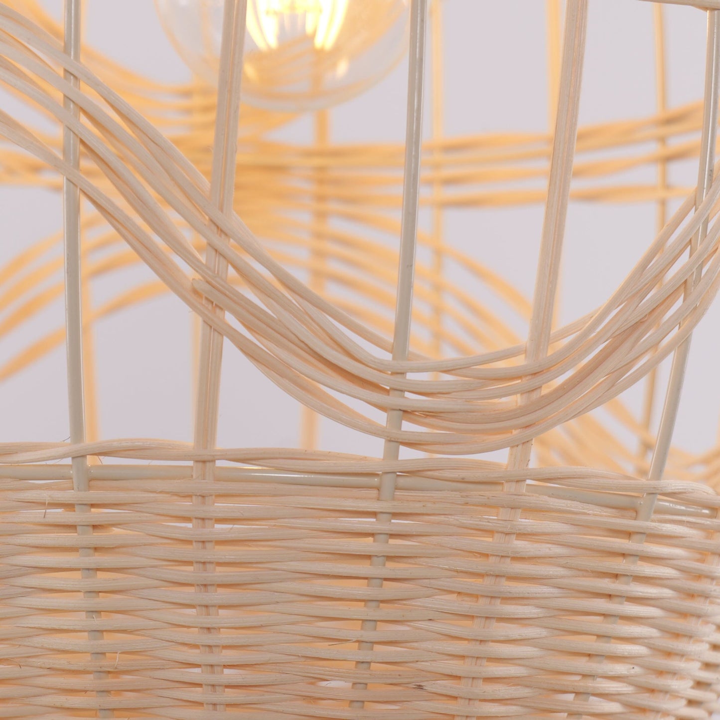 Lightsin Boho-Chic Handwoven Elongated Oval Rattan Pendant Light Lightsin UK 
