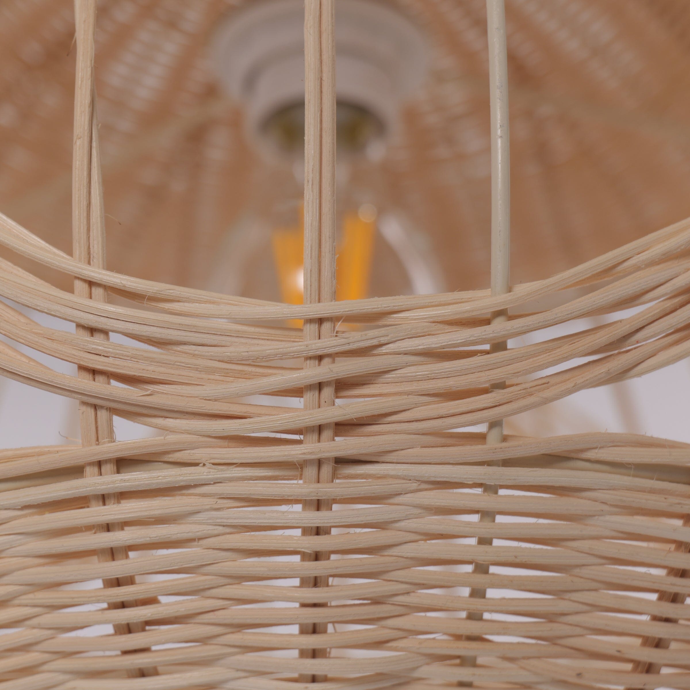 Lightsin Sustainable Handwoven Spherical Rattan Pendant Light with Wave Details Lightsin UK 