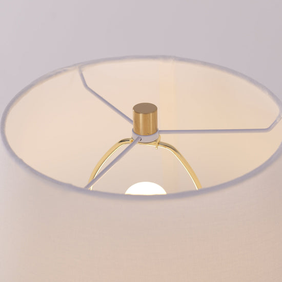 Lightsin 3D Pure White Pod Threaded Ceramic Table Lamp with Fabric Shade Lightsin UK 
