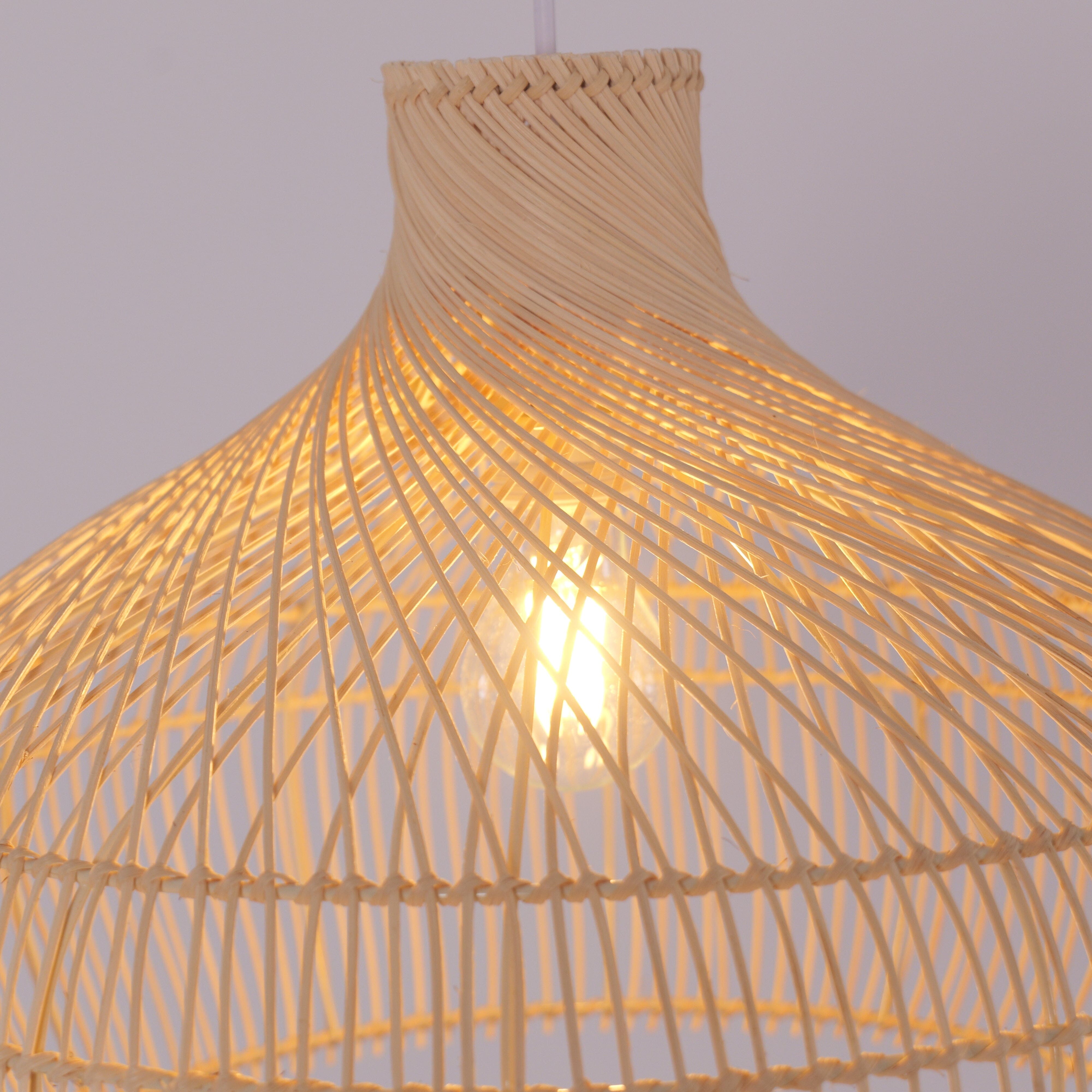 Lightsin Handwoven Gourd Shaped Rattan Pendant Light Lightsin UK 