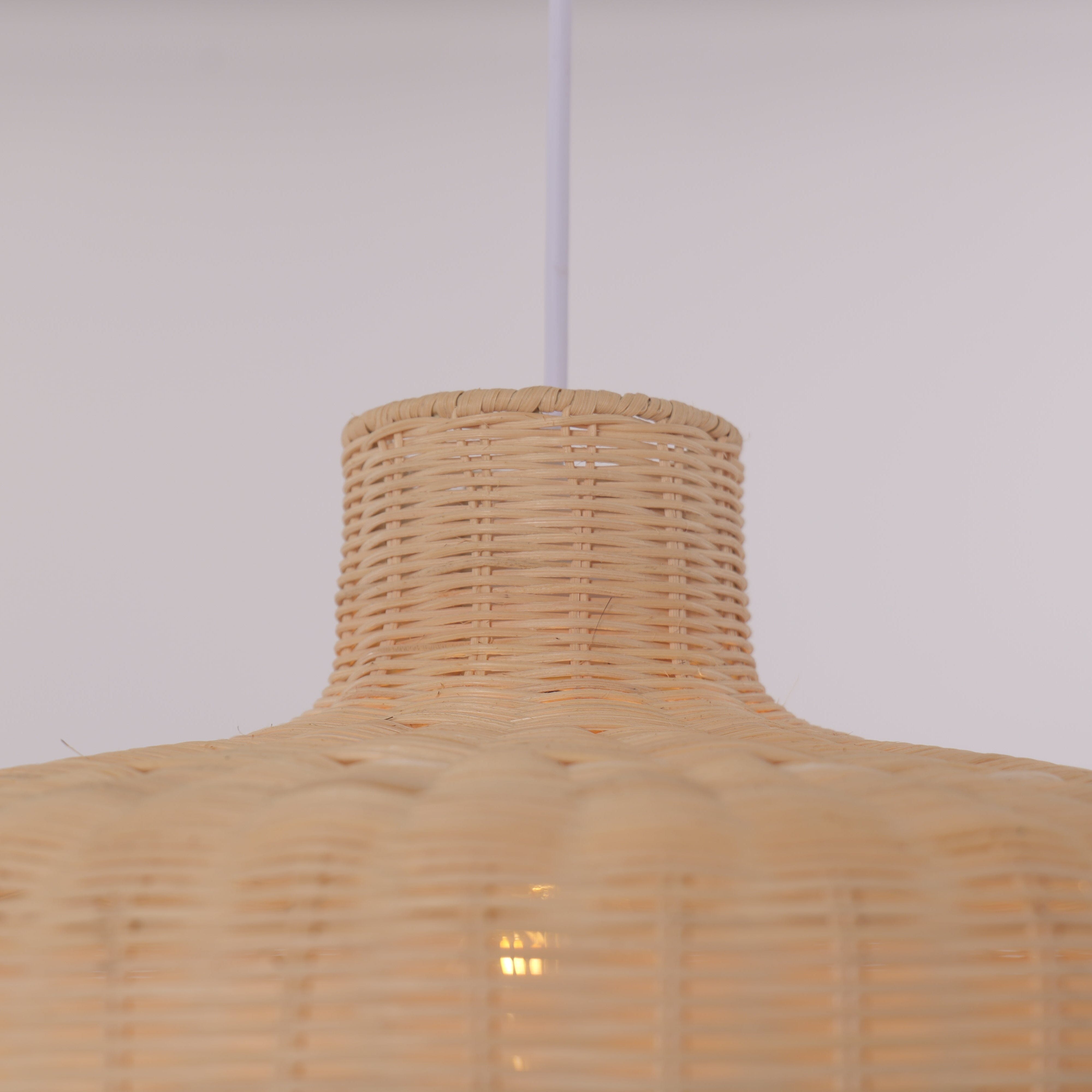 Lightsin Flat Teapot-Shaped Japanese Rattan Pendant Light – Natural Elegance Lightsin UK 