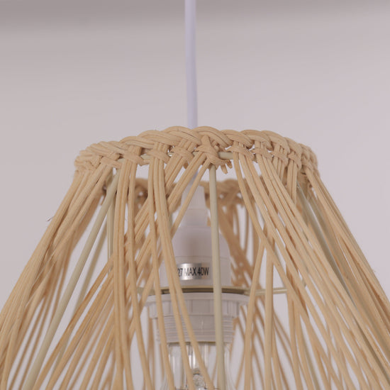 Lightsin Handwoven Rattan Pendant Light with Criss-Cross Pattern Lightsin UK 
