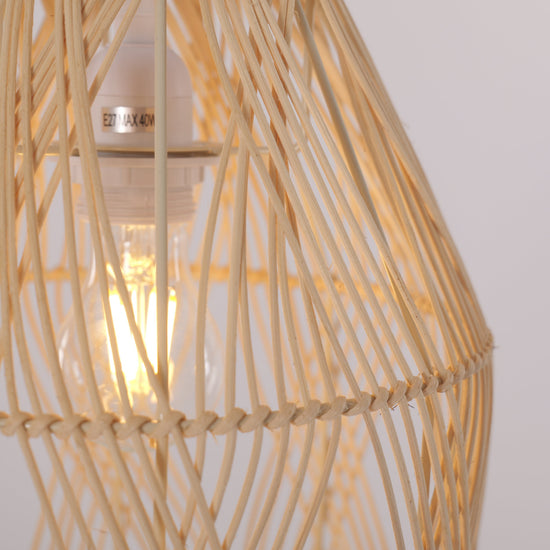 Lightsin Handwoven Rattan Pendant Light with Criss-Cross Pattern Lightsin UK 