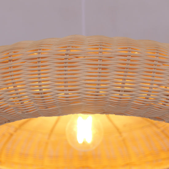 Lightsin Japanese Shell-Inspired Rattan Pendant Light Natural Serenity Lightsin UK 