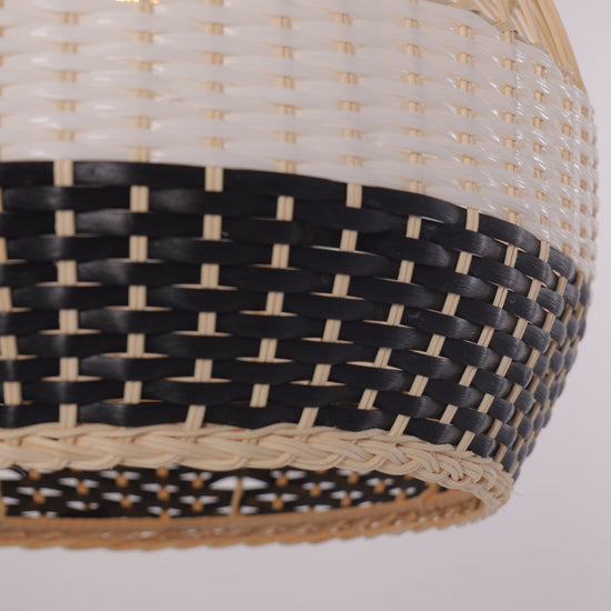 Lightsin Monochrome Japanese Style Handwoven Rattan Pendant Light Lightsin UK 
