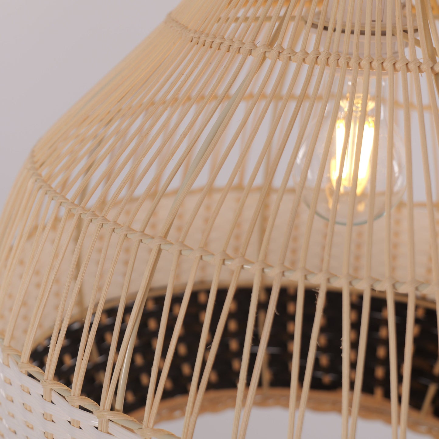 Lightsin Monochrome Japanese Style Handwoven Rattan Pendant Light Lightsin UK 