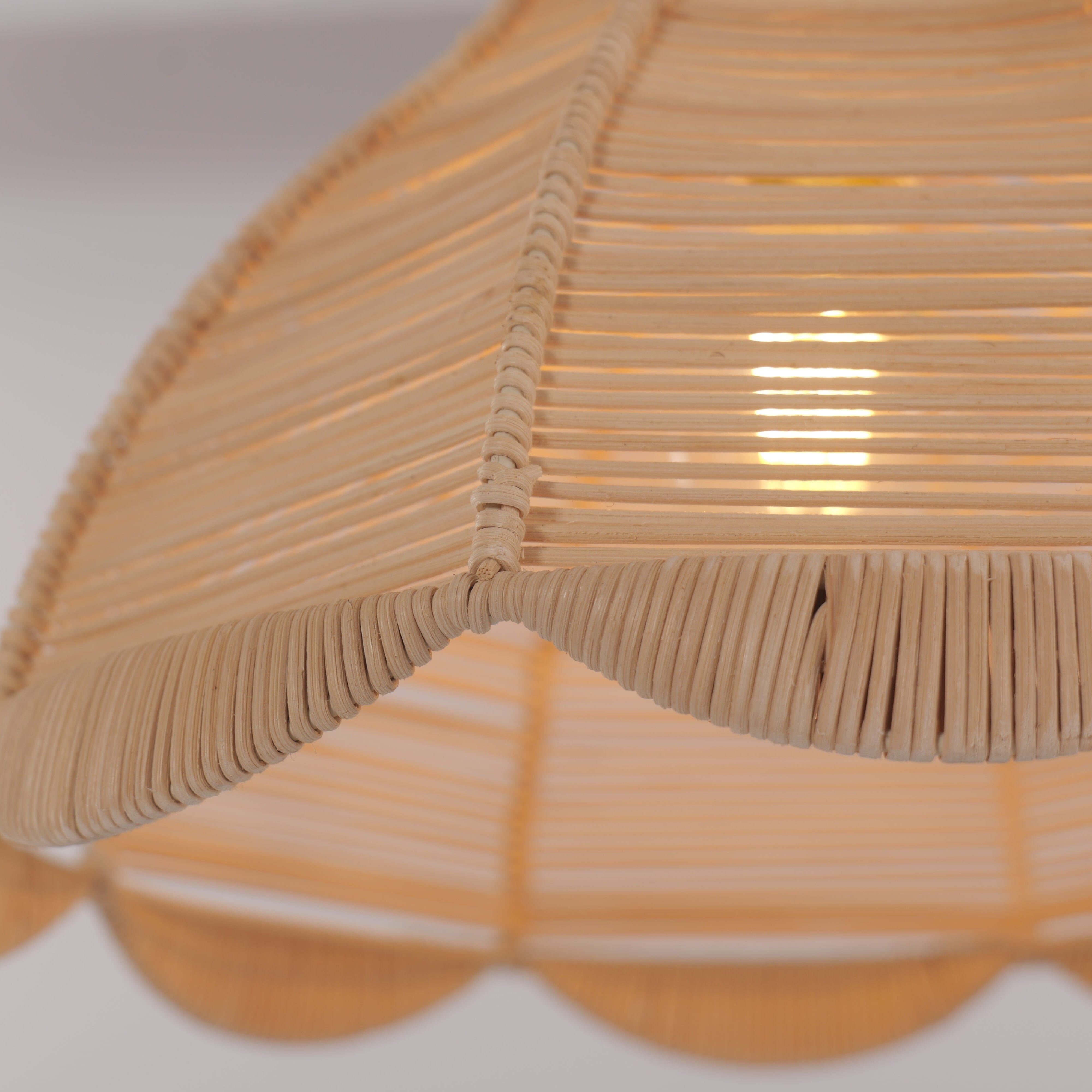 Lightsin Japanese-Inspired Petal Bloom Rattan Woven Pendant Light Lightsin UK 