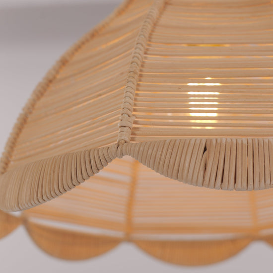 Lightsin Japanese-Inspired Petal Bloom Rattan Woven Pendant Light Lightsin UK 