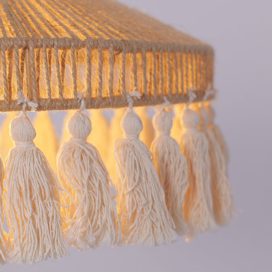 Lightsin Bohemian Style Handcrafted Woven Hemp Rope Hanging Pendant Lights Lightsin UK 