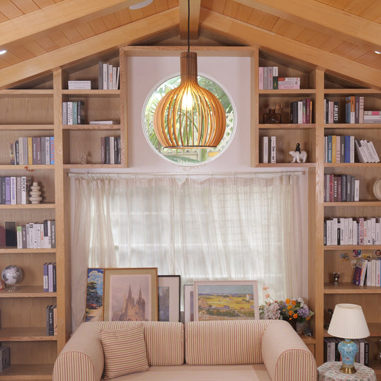 Lightsin Scandinavian LED Wooden Birdcage Pendant Light Lightsin UK 