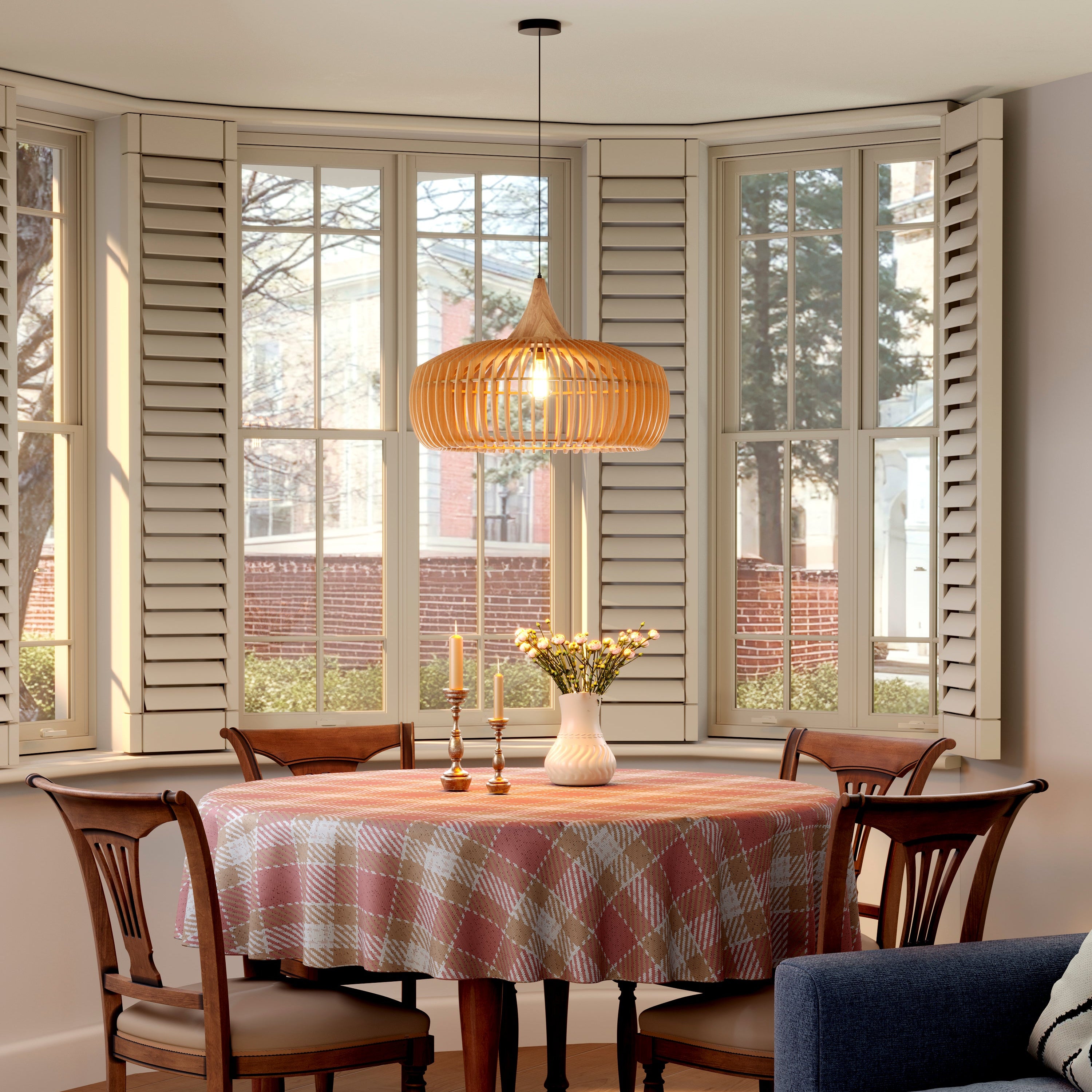 Shadome-Handcrafted Wood Pendant Light for Kitchen Island and Modern Interiors