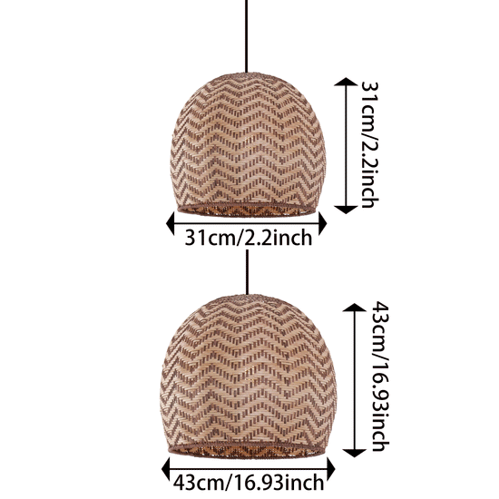 Lightsin Elegant Woven Rattan Pendant Light with Wave Details Lightsin UK 