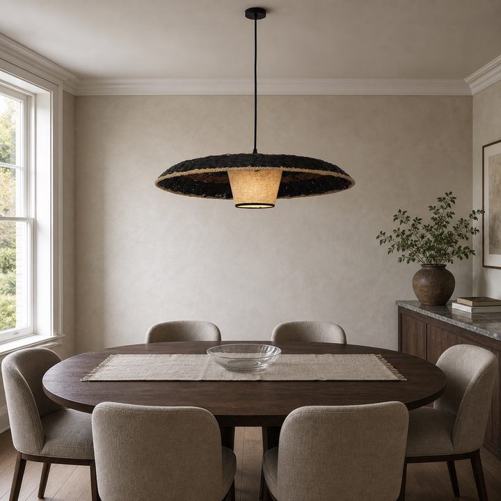 Stylish Two-Tone Handwoven Pendant Light Fixture