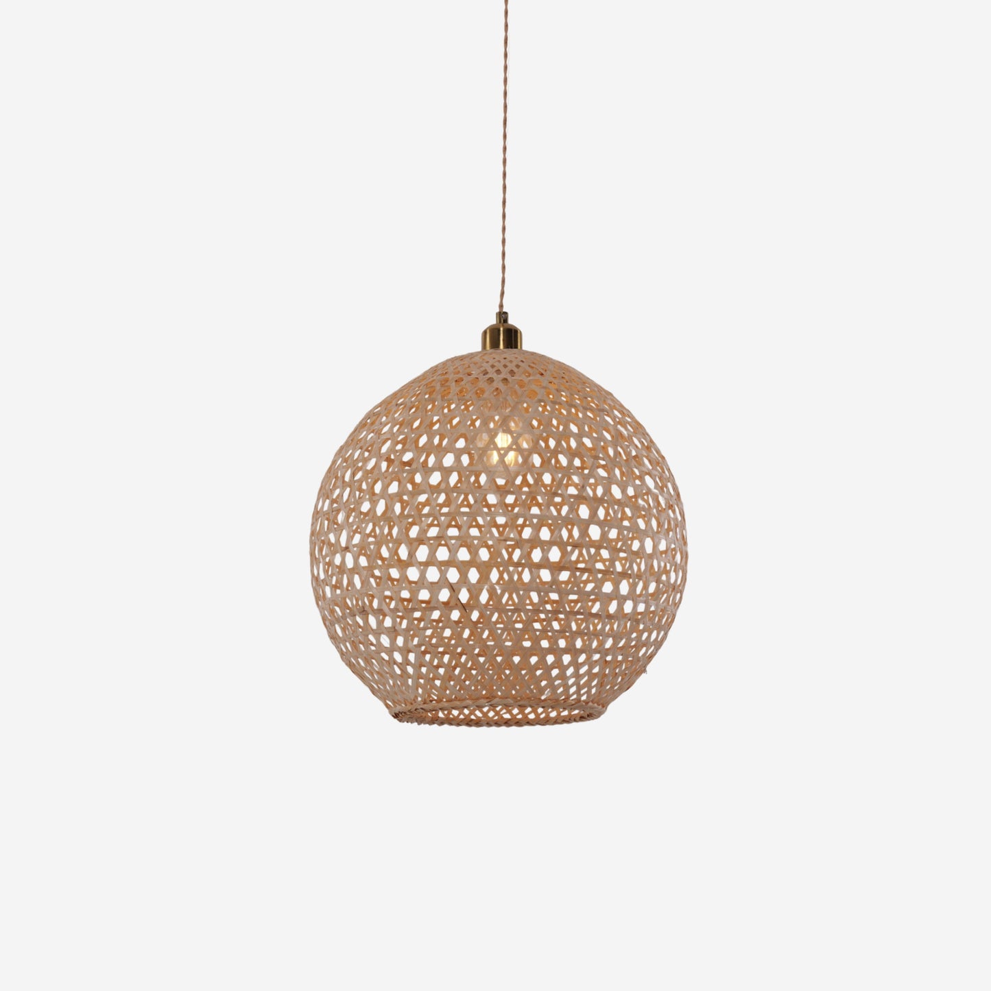 Living Nest UK Natural Bamboo Pendant Light with Handwoven Lampshades in Four Sizes Living Nest UK